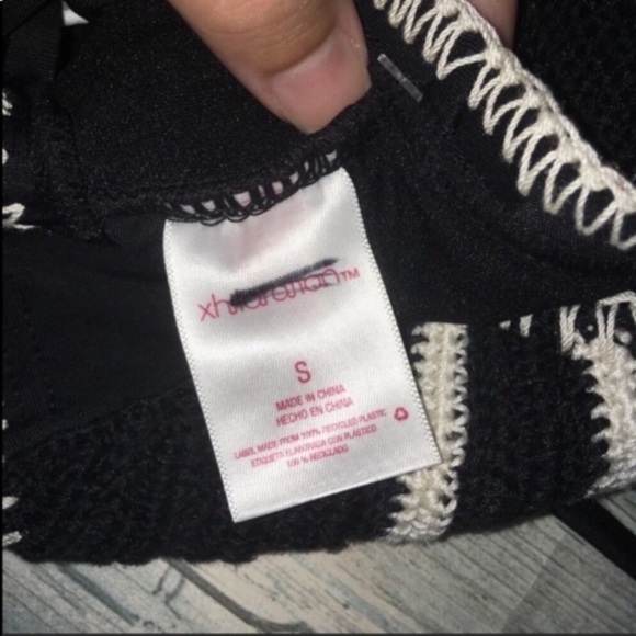 Xhilaration Black & White Striped Bikini Top - Picture 5 of 5